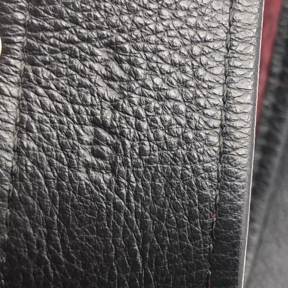 Calf hair (red color) belt.  Black leather. Gold tone buckle. Waist 38”/42” - Picture 6 of 8